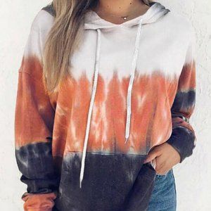 Color Block Tie Dye Hoodie